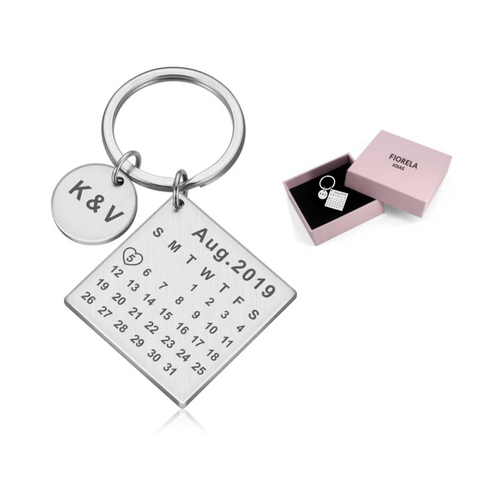 Chaveiro calendário personalizado + caixa